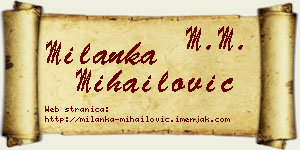 Milanka Mihailović vizit kartica